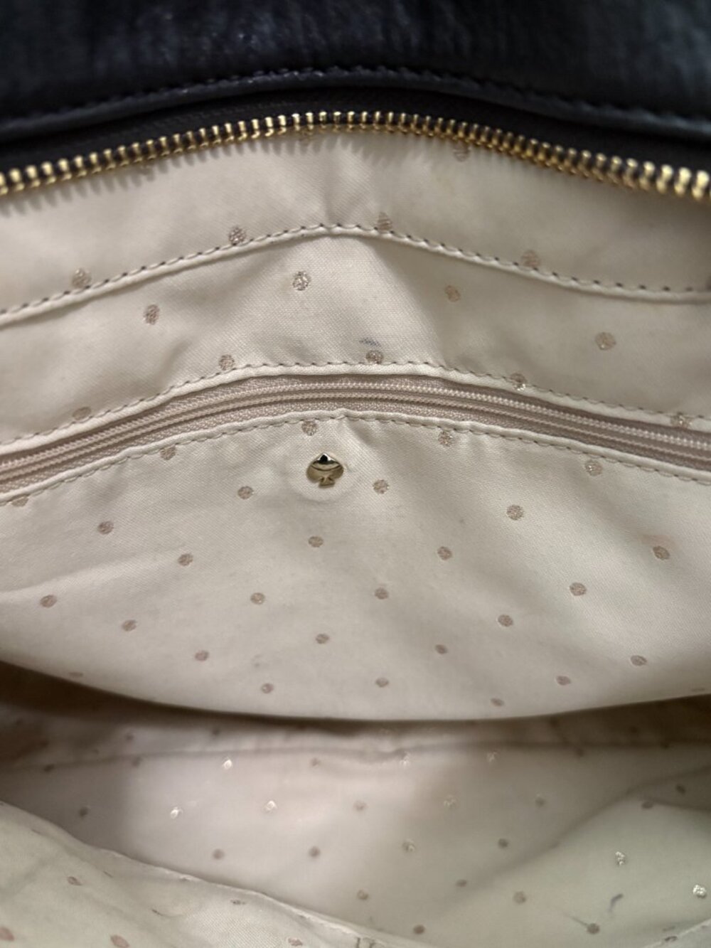 VTG Auth KATE SPADE Large Diamond Quilted Leather Shopper Tote Satchel Bag - Picture 7 of 7